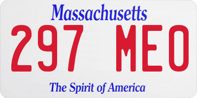 MA license plate 297ME0