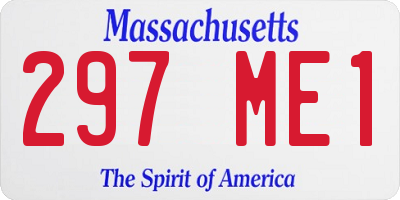 MA license plate 297ME1