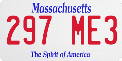 MA license plate 297ME3