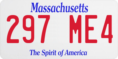 MA license plate 297ME4