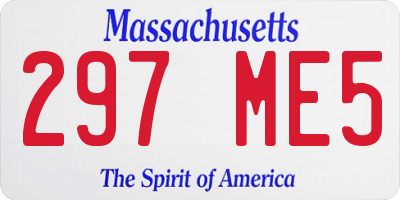 MA license plate 297ME5
