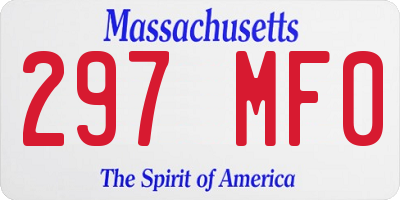MA license plate 297MF0
