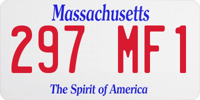MA license plate 297MF1