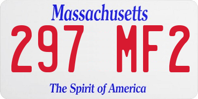 MA license plate 297MF2