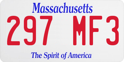 MA license plate 297MF3