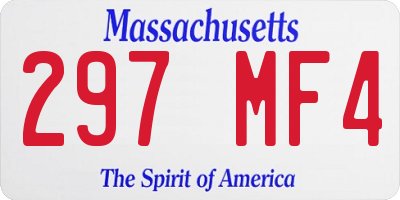 MA license plate 297MF4