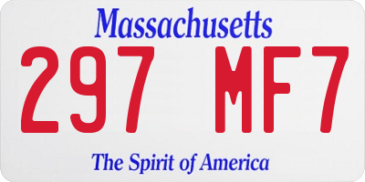 MA license plate 297MF7