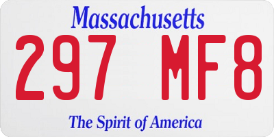 MA license plate 297MF8