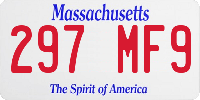 MA license plate 297MF9