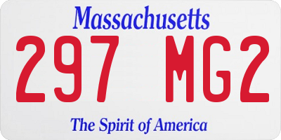 MA license plate 297MG2