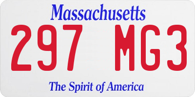 MA license plate 297MG3