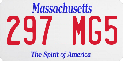 MA license plate 297MG5