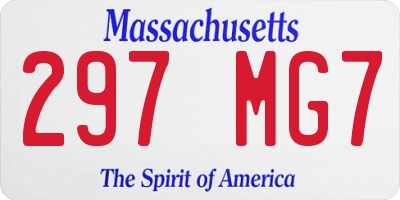 MA license plate 297MG7