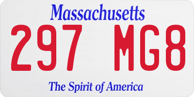 MA license plate 297MG8