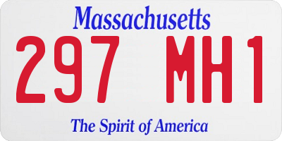 MA license plate 297MH1