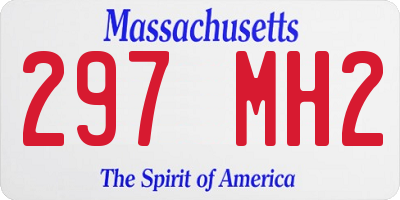 MA license plate 297MH2