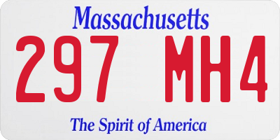 MA license plate 297MH4