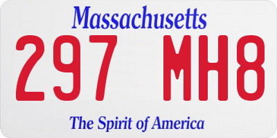 MA license plate 297MH8
