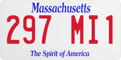 MA license plate 297MI1