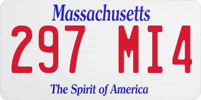 MA license plate 297MI4