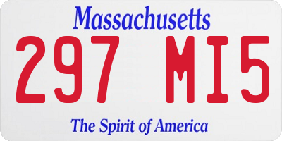 MA license plate 297MI5