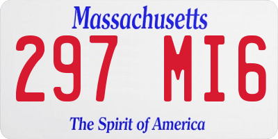 MA license plate 297MI6