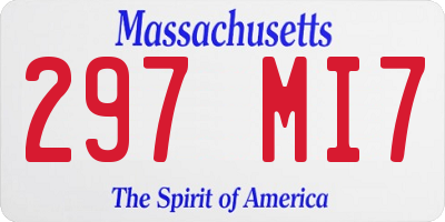 MA license plate 297MI7