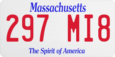 MA license plate 297MI8