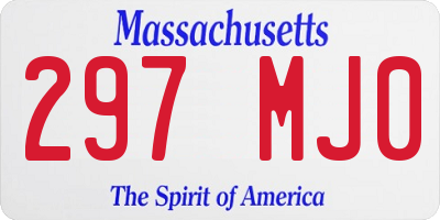 MA license plate 297MJ0