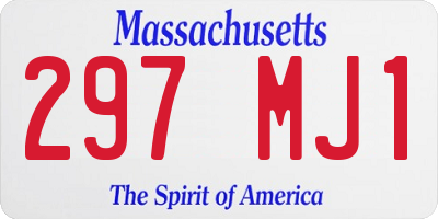 MA license plate 297MJ1