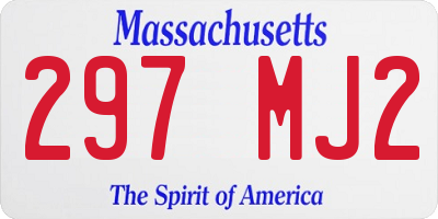 MA license plate 297MJ2