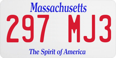 MA license plate 297MJ3