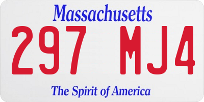 MA license plate 297MJ4