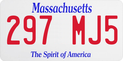 MA license plate 297MJ5