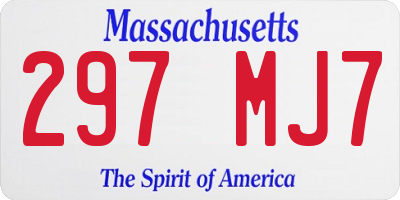 MA license plate 297MJ7