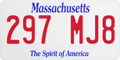 MA license plate 297MJ8
