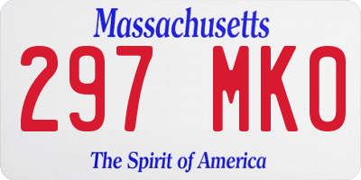 MA license plate 297MK0