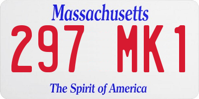 MA license plate 297MK1