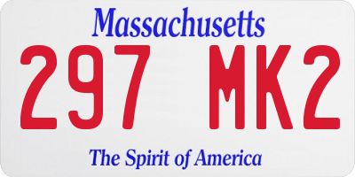 MA license plate 297MK2