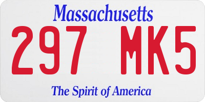 MA license plate 297MK5