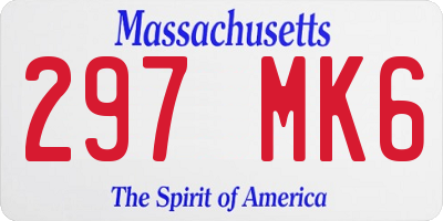 MA license plate 297MK6