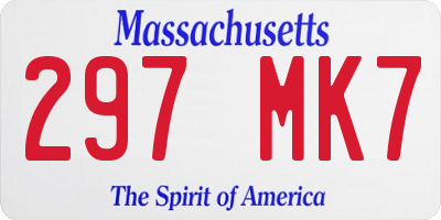 MA license plate 297MK7