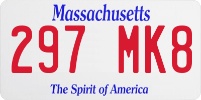 MA license plate 297MK8