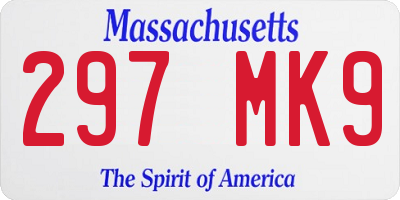 MA license plate 297MK9