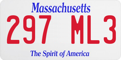 MA license plate 297ML3