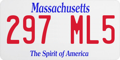 MA license plate 297ML5