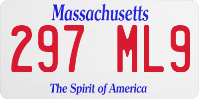 MA license plate 297ML9