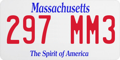 MA license plate 297MM3