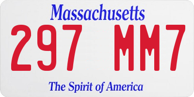 MA license plate 297MM7