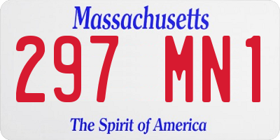 MA license plate 297MN1